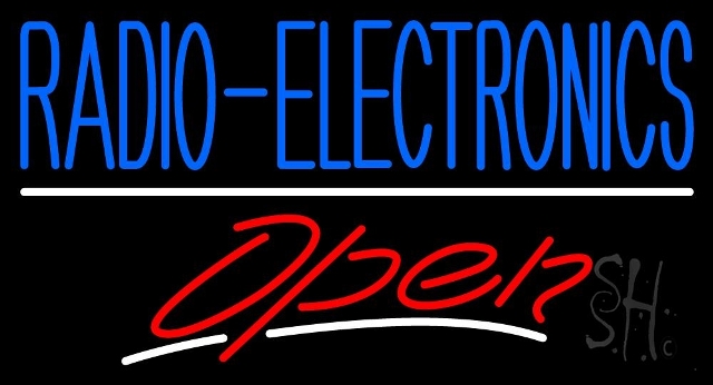 Sign Store N105-3718-clear 37 x 1 x 20 in. Radio Electronics Open Neon Sign - White- Blue And Red