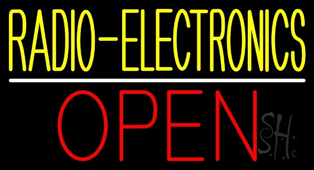 Sign Store N105-3719-clear 37 x 1 x 20 in. Radio Electronics Open Line Neon Sign - White- Yellow And Red