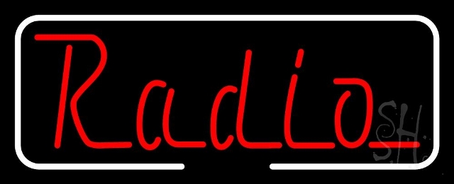 Sign Store N105-3724-clear 32 x 1 x 13 in. Radio With Border Neon Sign - Red And White