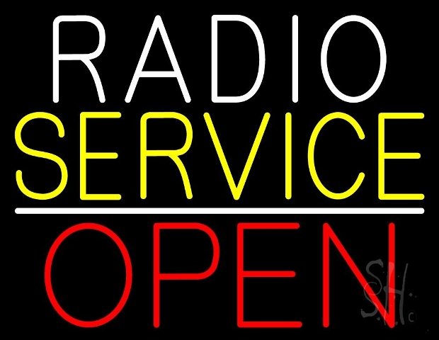 Sign Store N105-3728-clear 31 x 1 x 24 in. Radio Service Open Neon Sign - Red- Yellow And White
