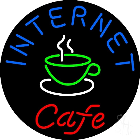 Sign Store N105-3741-clear 26 x 1 x 26 in. Round Internet Cafe Neon Sign - Blue- Green- Red And White