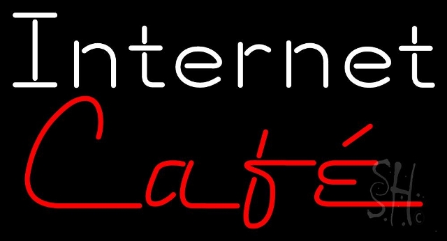 Sign Store N105-3743-clear 37 x 1 x 20 in. Internet Cafe Neon Sign - Red And White