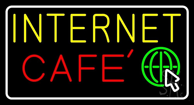 Sign Store N105-3745-clear 37 x 1 x 20 in. Internet Cafe Neon Sign - Red- Green- Yellow And White