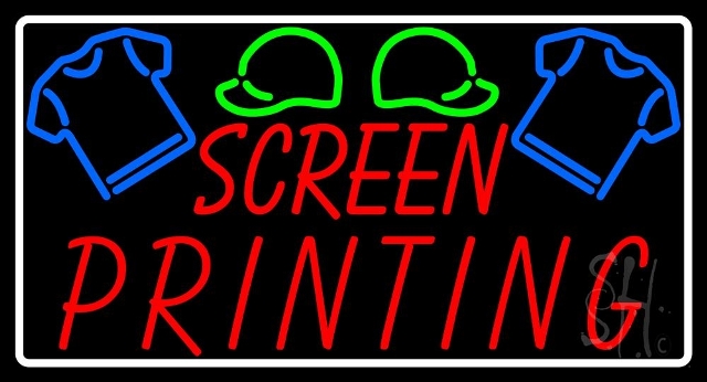 Sign Store N105-4270-clear 37 x 1 x 20 in. Screen Printing Neon Sign - Red- Green- Blue And White