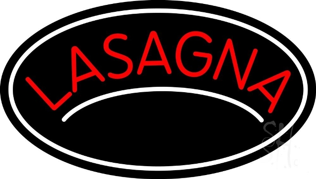 Sign Store N105-4437-clear 30 x 1 x 17 in. Lasagna Oval Neon Sign - Red And White