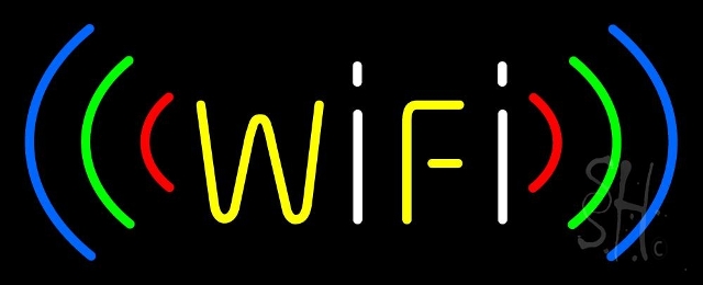 Sign Store N105-4787-clear 32 x 1 x 13 in. Wi-Fi Hot Spot Neon Sign - Red- Green- Yellow- Blue And White