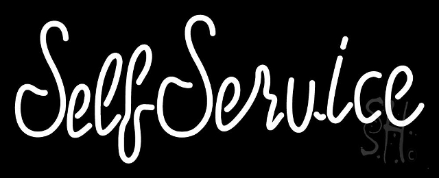 Sign Store N105-4971-clear 32 x 1 x 13 in. Self Service Cursive Neon Sign - White