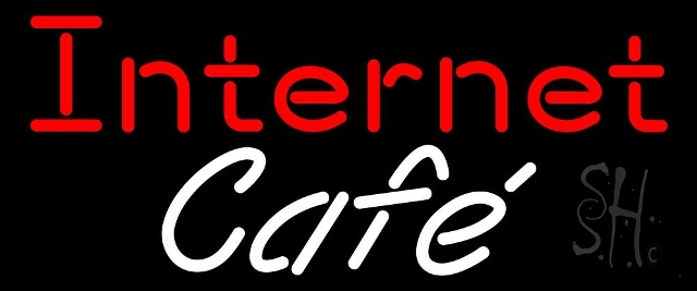 Sign Store N105-3908-clear 24 x 1 x 10 in. Internet Cafe Neon Sign - White And Red
