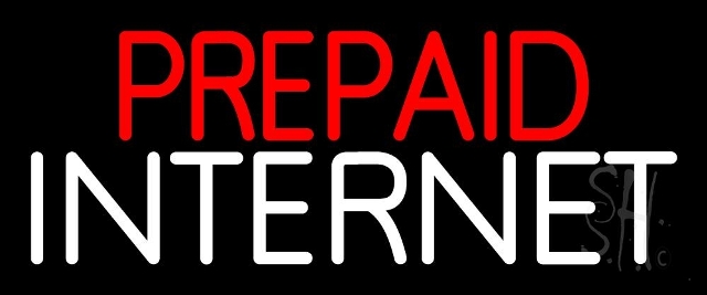 Sign Store N105-3983-clear 24 x 1 x 10 in. Prepaid Internet Neon Sign - Red And White