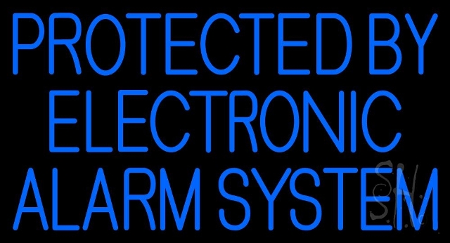 Sign Store N105-3986-clear 37 x 1 x 20 in. Protected By Electronic Alarm System Neon Sign - Blue