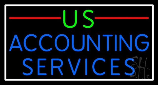 Sign Store N105-4020-clear 37 x 1 x 20 in. Us Accounting Service Neon Sign - Red- Blue- Green And White