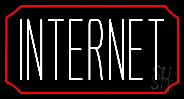 Sign Store N105-4049-clear 37 x 1 x 20 in. Internet With Border Neon Sign - Red And White