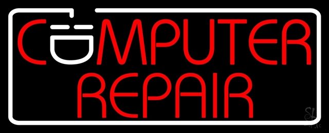 Sign Store N105-4196-clear 32 x 1 x 13 in. Computer Repair Neon Sign - Red And White
