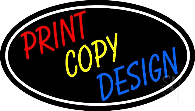 Sign Store N105-4241-clear 30 x 1 x 17 in. Print Copy Design Oval Neon Sign - Red- Yellow- Blue And White