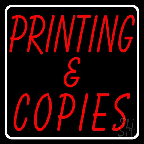 Sign Store N105-4252-clear 24 x 1 x 24 in. Printing And Copies Square Neon Sign - Red And White