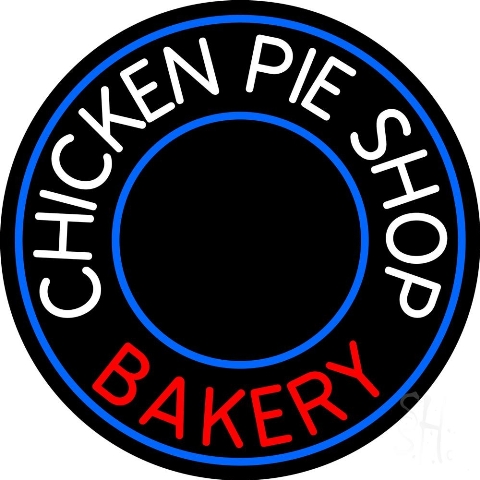 Sign Store N105-4307-clear 26 x 1 x 26 in. Chicken Pie Shop Bakery Circle Neon Sign - Red- White And Blue
