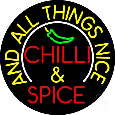 Sign Store N105-4330-clear 26 x 1 x 26 in. Chill And Spice Circle Neon Sign - Red- Yellow- Green And White