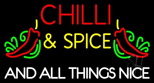 Sign Store N105-4331-clear 37 x 1 x 20 in. Chill And Spice Neon Sign - Red- Yellow- Green And White