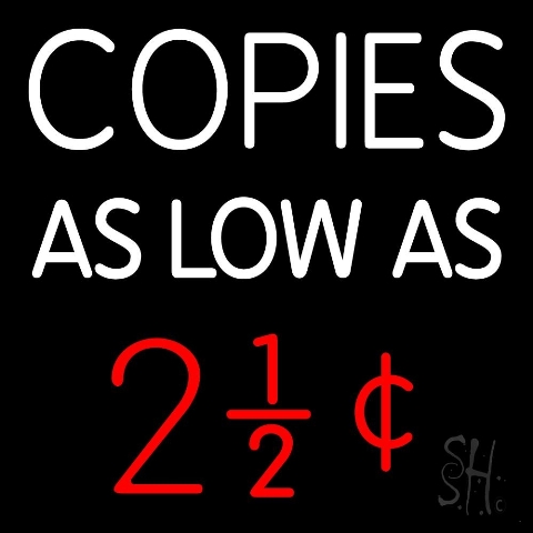 Sign Store N105-4345-clear 24 x 1 x 24 in. Copies As Low Neon Sign - Red And White