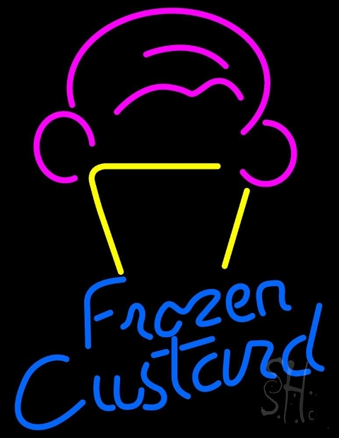 Sign Store N105-4387-clear 24 x 1 x 31 in. Frozen Custard Neon Sign - Red- Pink And Blue