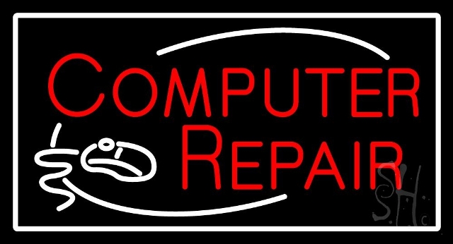 Sign Store N105-4432-clear 37 x 1 x 20 in. Computer Repair Logo Neon Sign - Red And White