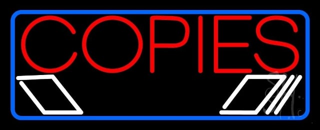 Sign Store N105-4433-clear 32 x 1 x 13 in. Copies Border Neon Sign - Red- White And Blue