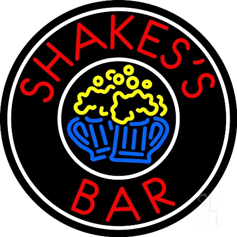 Sign Store N105-4443-clear 26 x 1 x 26 in. Shakes Bar Circle Neon Sign - Red- Blue- Yellow And White