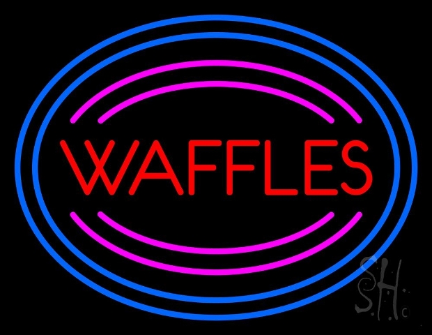 Sign Store N105-4598-clear 31 x 1 x 24 in. Waffles Neon Sign - Pink- Blue And Red
