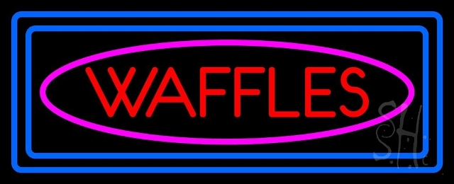 Sign Store N105-4599-clear 32 x 1 x 13 in. Waffles Double Border Neon Sign - Pink- Blue And Red