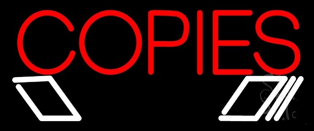 Sign Store N105-4604-clear 24 x 1 x 10 in. Copies Logo Neon Sign - Red And White