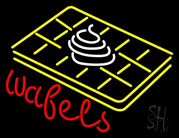 Sign Store N105-4626-clear 31 x 1 x 24 in. Waffles With Logo Neon Sign - Yellow- Red And White
