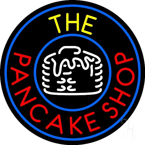 Sign Store N105-4660-clear 26 x 1 x 26 in. Circle The Pancake Shop Neon Sign - Red- Yellow- Blue And White