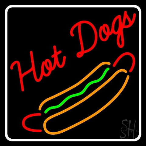 Sign Store N105-4661-clear 24 x 1 x 24 in. Cursive Hot Dogs Neon Sign - Red- Green- White And Orange