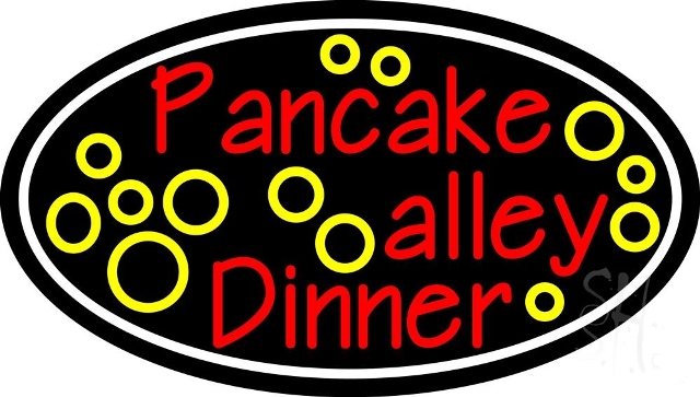 Sign Store N105-4694-clear 30 x 1 x 17 in. Oval Pancake Alley Dinner Neon Sign - Red- Yellow And White