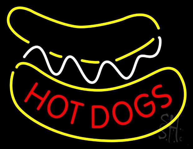 Sign Store N105-4704-clear 31 x 1 x 24 in. Hot Dogs Neon Sign - Red- Yellow And White