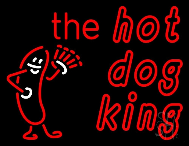 Sign Store N105-4709-clear 31 x 1 x 24 in. The Hot Dog King Neon Sign - Red And White