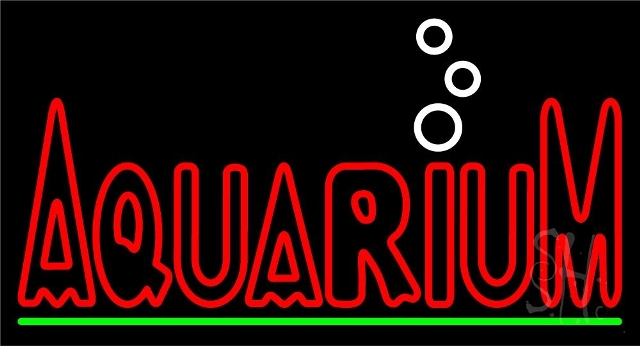 Sign Store N105-4741-clear 37 x 1 x 20 in. Aquarium Line Neon Sign - White- Red And Green