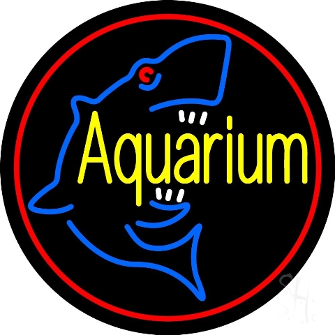 Sign Store N105-4752-clear 26 x 1 x 26 in. Aquarium Shark Logo Circle Neon Sign - White- Red- Blue And Yellow