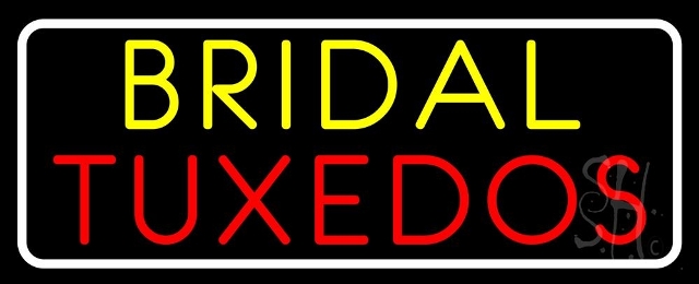 Sign Store N105-4796-clear 32 x 1 x 13 in. Bridal Tuxedos Neon Sign - Red- Yellow And White