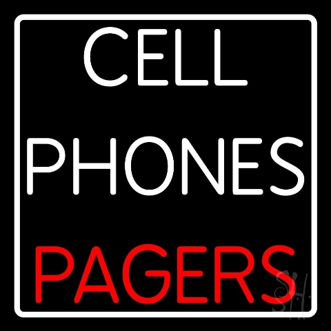 Sign Store N105-4808-clear 24 x 1 x 24 in. Cell Phones Pagers Neon Sign - Red And White