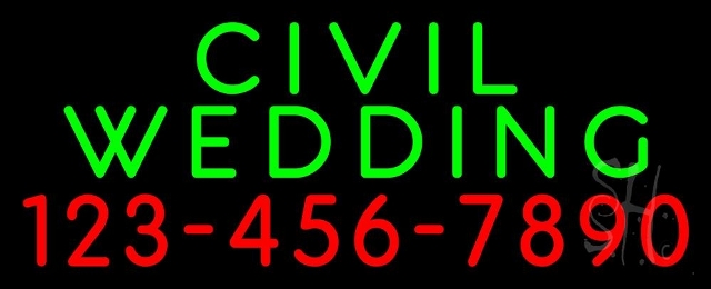 Sign Store N105-4822-clear 32 x 1 x 13 in. Civil Wedding With Phone Number Neon Sign - Red And Green -  The Sign Store