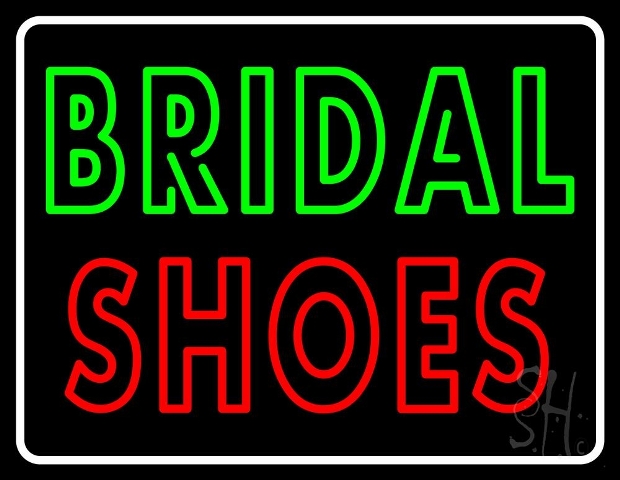 Sign Store N105-4881-clear 31 x 1 x 24 in. Double Stroke Bridal Shoes Neon Sign - Red- Green And White