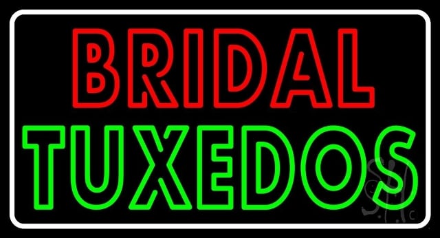 Sign Store N105-4883-clear 37 x 1 x 20 in. Double Stroke Bridal Tuxedos Neon Sign - Red- Green And White