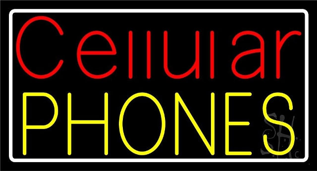 Sign Store N105-4990-clear 37 x 1 x 20 in. Cellular Phones Neon Sign - Yellow- White And Red