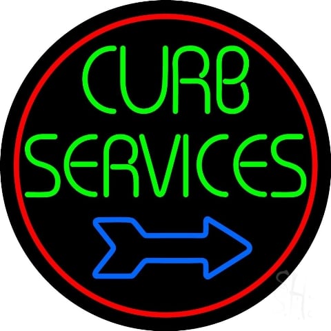 Sign Store N105-4993-clear 26 x 1 x 26 in. Curb Service Neon Sign - Red- Blue And Green -  The Sign Store