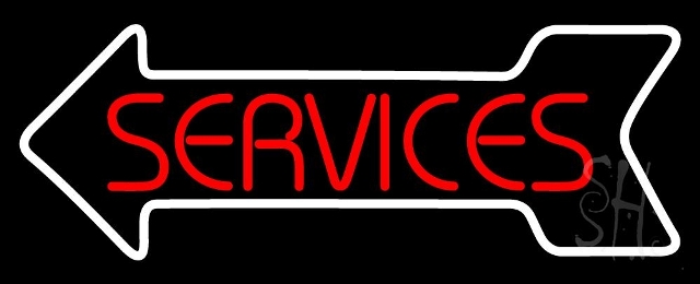 Sign Store N105-5005-clear 32 x 1 x 13 in. Service Arrow Neon Sign - White And Red