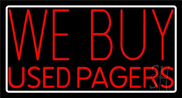 Sign Store N105-5010-clear 37 x 1 x 20 in. We Buy Used Pagers Neon Sign - Red And White