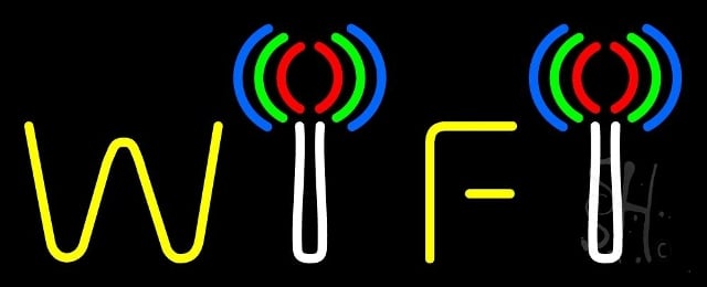 Sign Store N105-5012-clear 32 x 1 x 13 in. Wi-Fi Neon Sign - White- Red- Green- Blue And Yellow