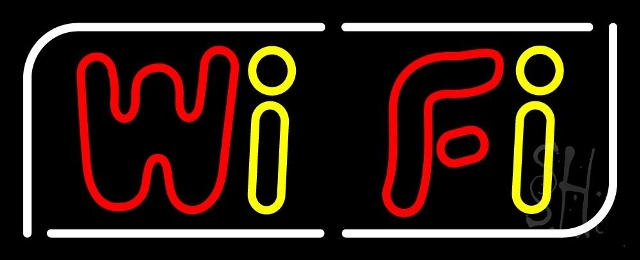 Sign Store N105-5013-clear 32 x 1 x 13 in. Wi-Fi Neon Sign - White- Red And Yellow