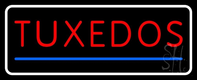 Sign Store N105-5058-clear 32 x 1 x 13 in. Tuxedos Line With Border Neon Sign - Red- Blue And White